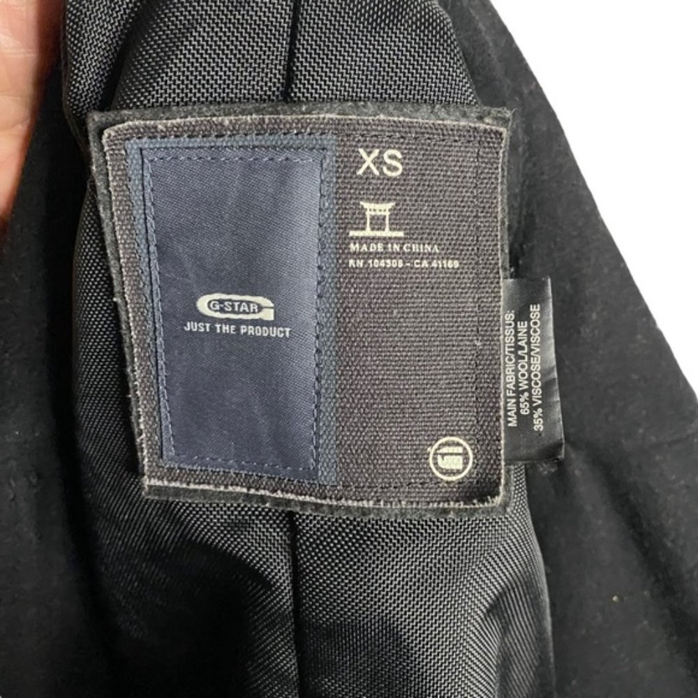 G-Star RAW Women's Black Full Zip Wool Belted Moto Jacket - Picture 8 of 14